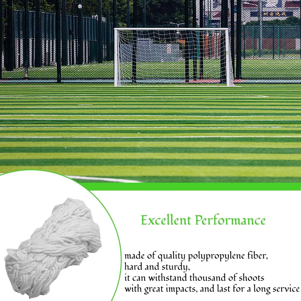 Soccer Net (Net Only) - 3x2M - Replacement net for soccer goals Awezingly