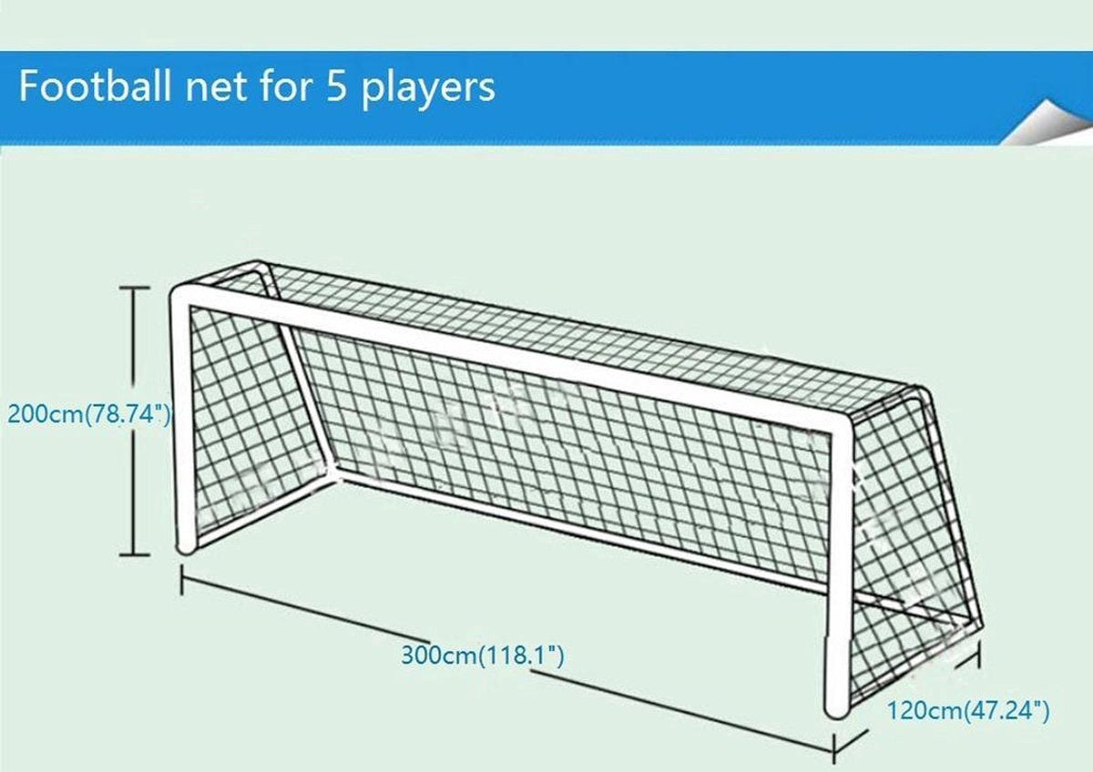 Soccer Net (Net Only) - 3x2M - Replacement net for soccer goals Awezingly
