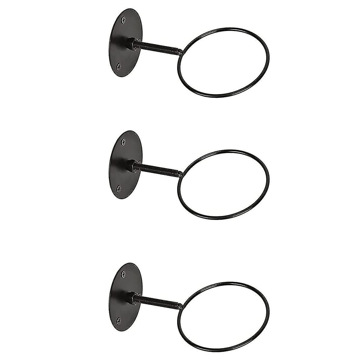 3pcs Wall Mounted Ball Rack Iron Basketball Storage Display Holder Football Rugby Hanging Rack Space Saving - Perfect Black 3pc Unique