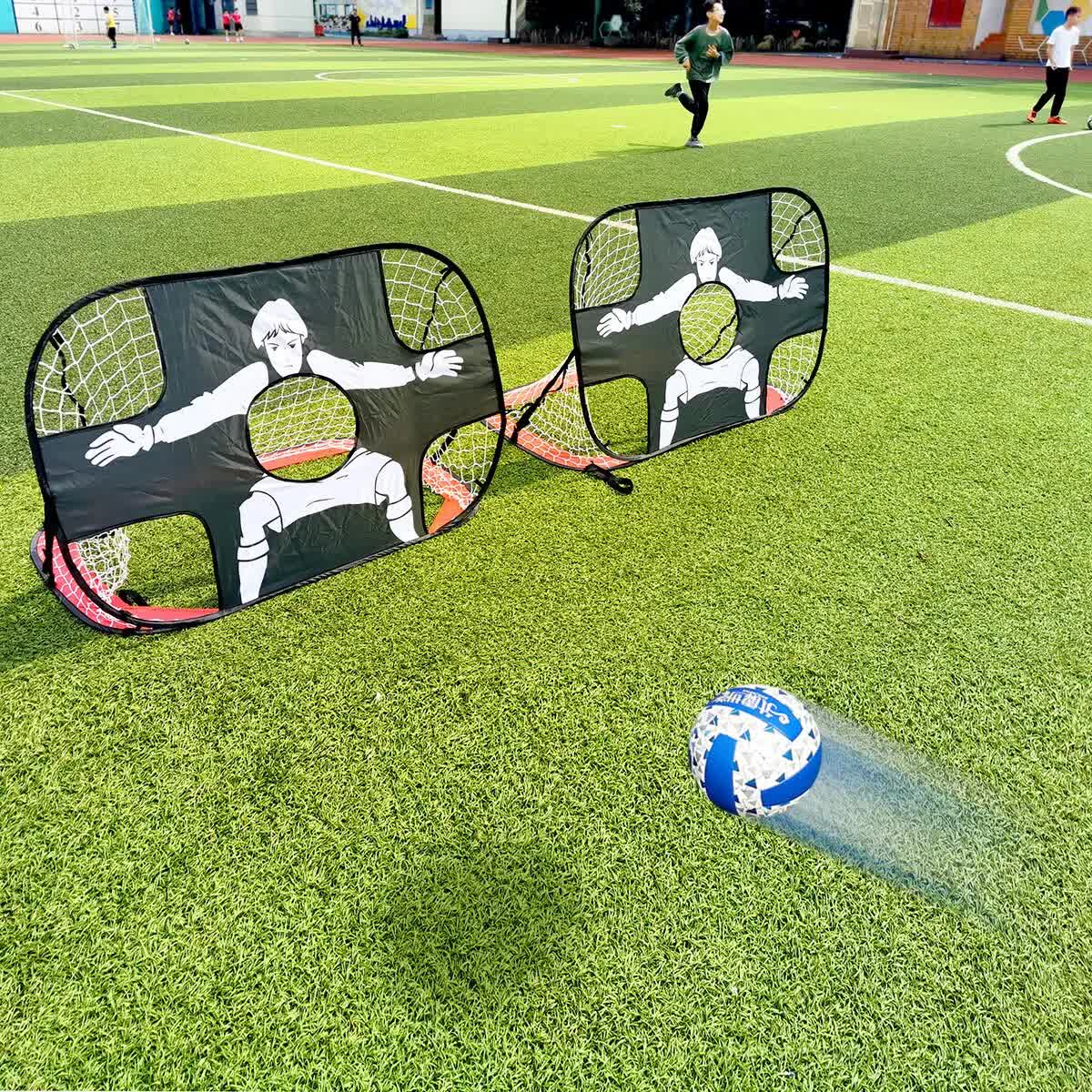 Foldable Nylon Soccer Goal for Children and Adults, Soccer Goal for Playground, Garden, Indoor and Outdoor Red Unique