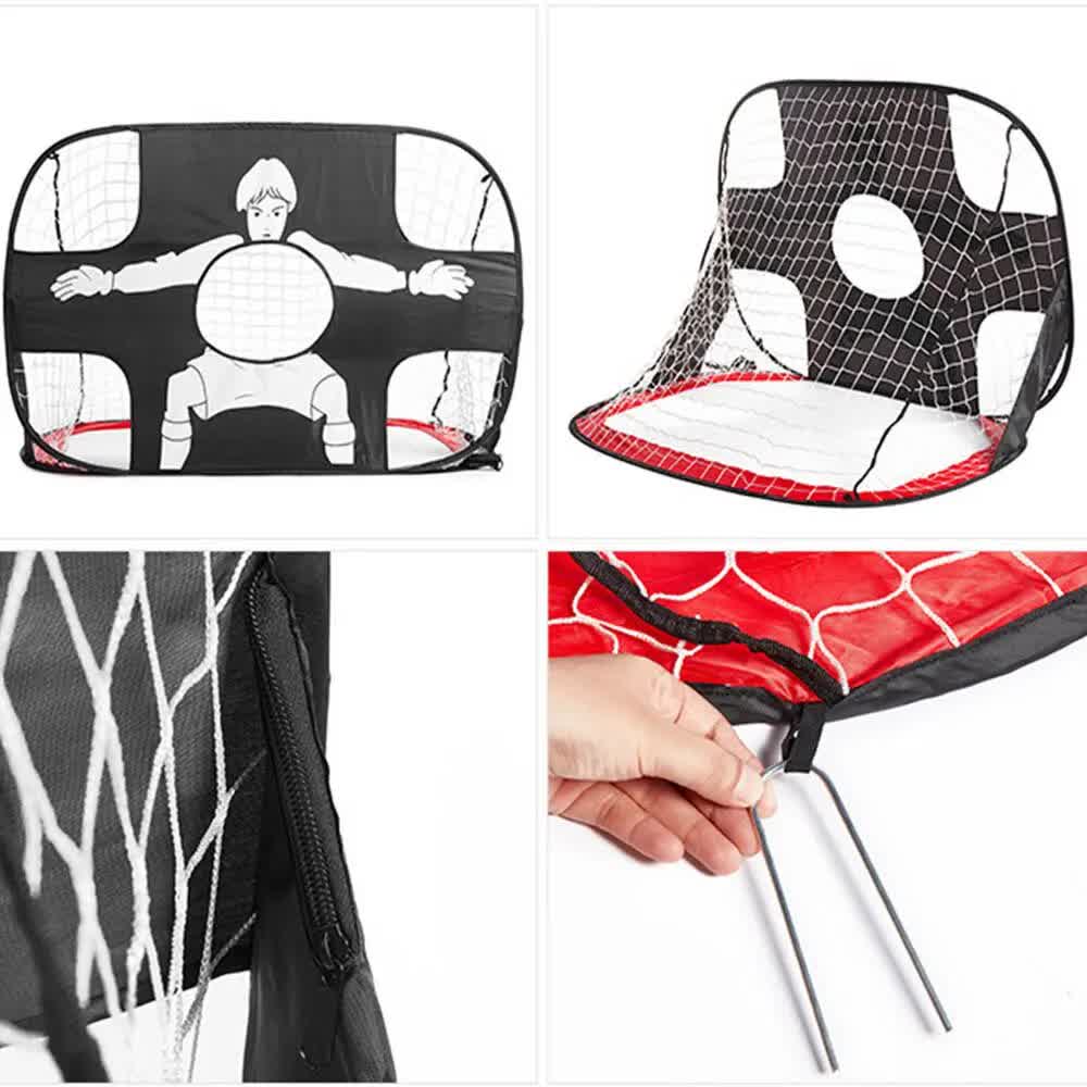 Foldable Nylon Soccer Goal for Children and Adults, Soccer Goal for Playground, Garden, Indoor and Outdoor Red Unique