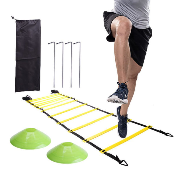 Football Speed and Agility Training Equipment 18-Piece Set with Ladders, Cones, Parachute Unique