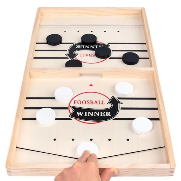 Sling Puck Game, Wooden Hockey Game, Fast Action Soccer Table Game Unique