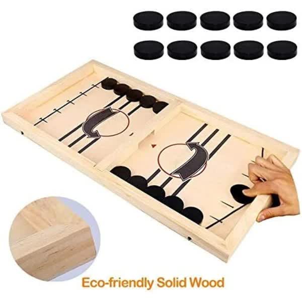 Sling Puck Game, Wooden Hockey Game, Fast Action Soccer Table Game Unique
