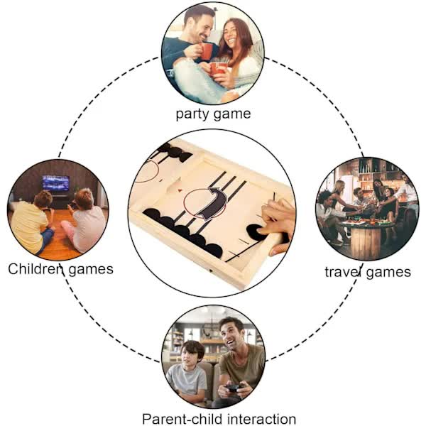 Sling Puck Game, Wooden Hockey Game, Fast Action Soccer Table Game Unique