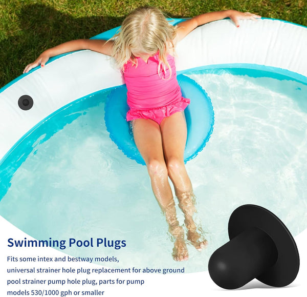 4-Pack Pool Wall Plug Replacement Parts - Above Ground Pool Filter Pump Filter Hole Plug Compatible with Intex and Bestway Awezingly