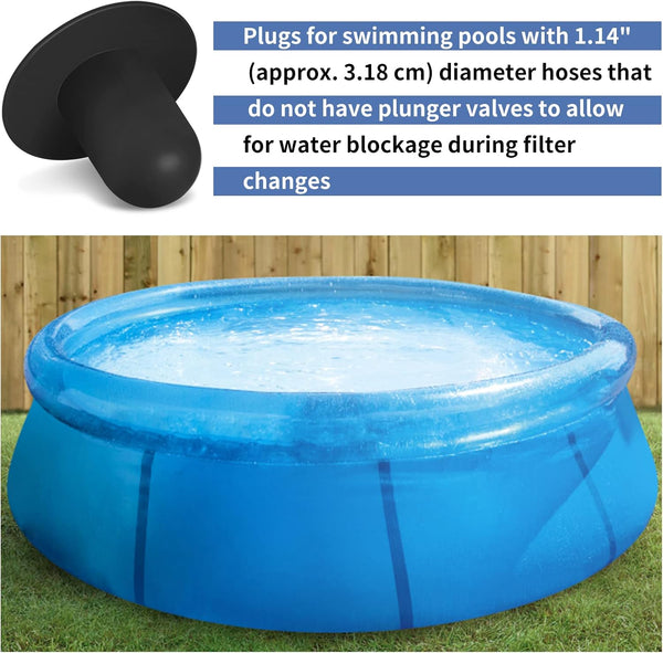 4-Pack Pool Wall Plug Replacement Parts - Above Ground Pool Filter Pump Filter Hole Plug Compatible with Intex and Bestway Awezingly
