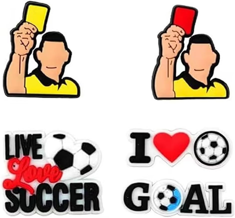 38pcs Soccer Ball Charms for Clog Shoe Decoration, Sports Soccer Football Shoe Charms Accessories Pack,Cute Random Charms Unique