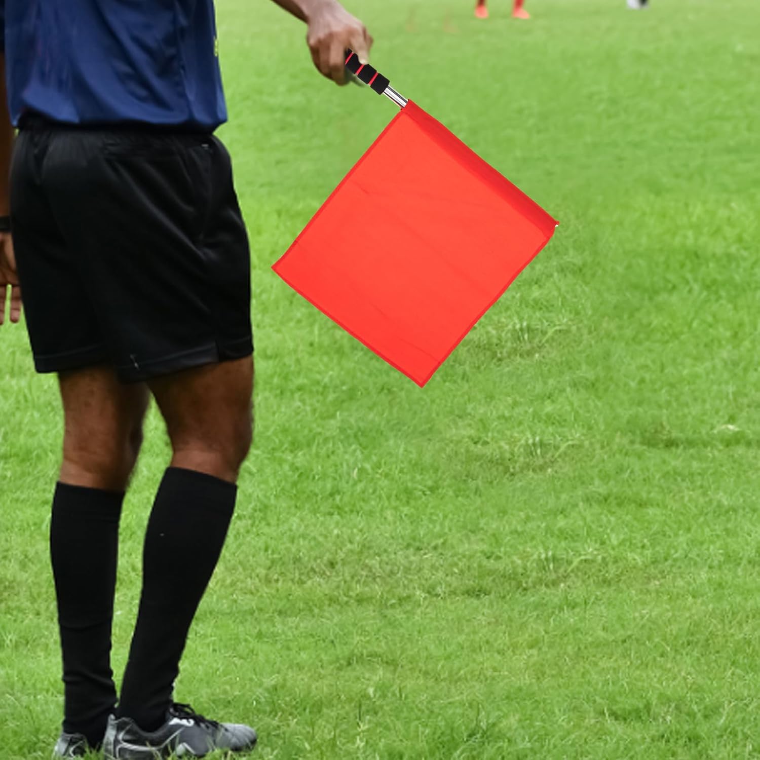2PCS Referee Flags Volleyball Flags Line Judge, Stainless Steel Hand Flag Red Sigl Flag Sponge Handle Soccer Referee Flags Volleyball Lightweight Referee Equipment for Volleyball, Track and Field Unique