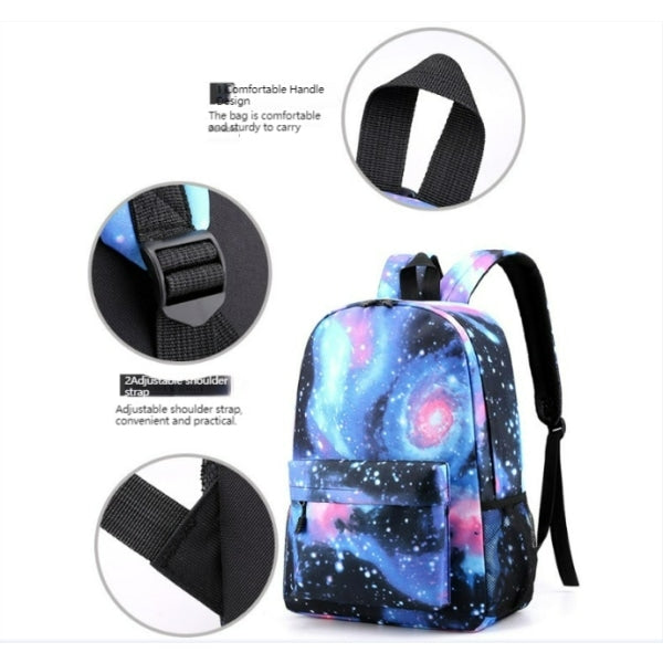 Cristiano Ronaldo Backpack 3-Piece Set, Black Youth School Backpack Unique