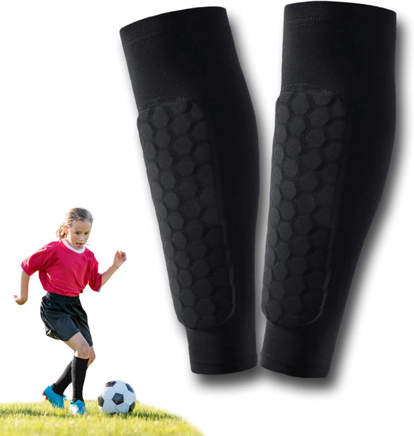 Children's Leather Pads, Ski Pads, Football Pads, Calf Protection, Football Equipment Pad Teenager Unisex Breathable Pads Protect Athletics, 1 Pair Unique