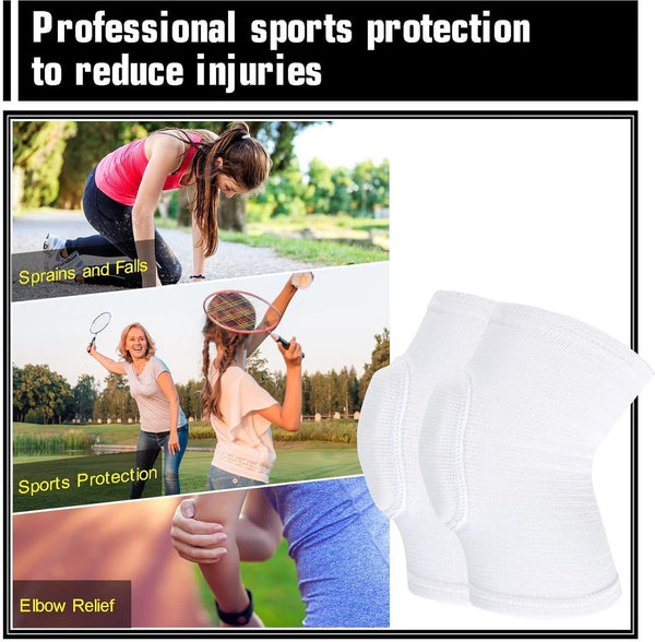 Elbow Pads - 1 Pair Arm Support Fitness Arm Knee Pads - Breathable Anti-Impact Sponge Elbow Pads - Suitable for Basketball, Football, Tandem Elbow Pads, Volleyball, White Unique
