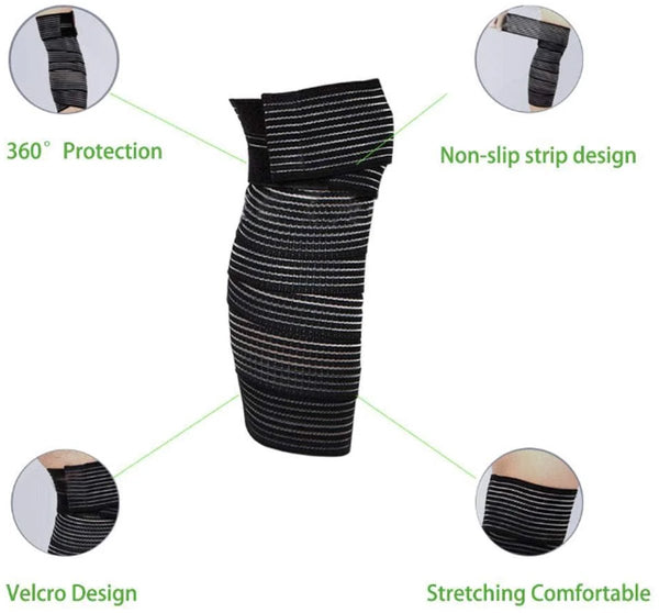 Elastic Knee Brace - Suitable for the Legs - Ideal for Sports Such as Squats, Basketball, Running, Tennis and Football (Black - 1 Piece) Unique