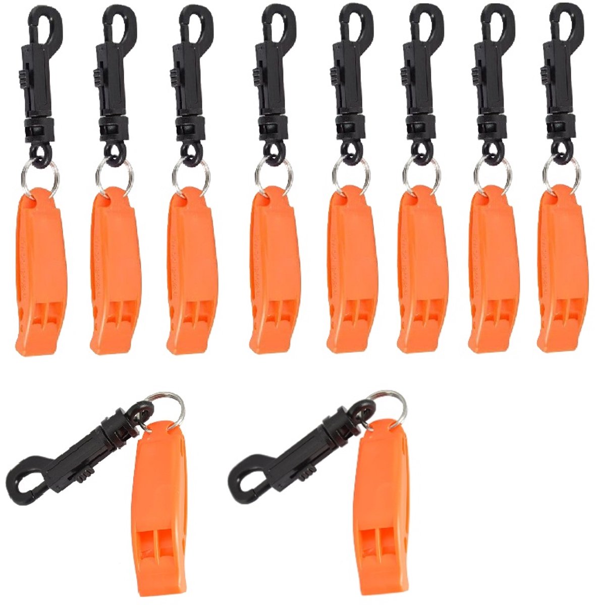 Emergency Whistle (10-Piece Whistle) - Sturdy and Durable Whistles, Suitable for Referees, Coaches, Emergencies, Lifeguards, Basketball, Football, Diving, Hiking, Adventure Sports, etc - Orange Unique
