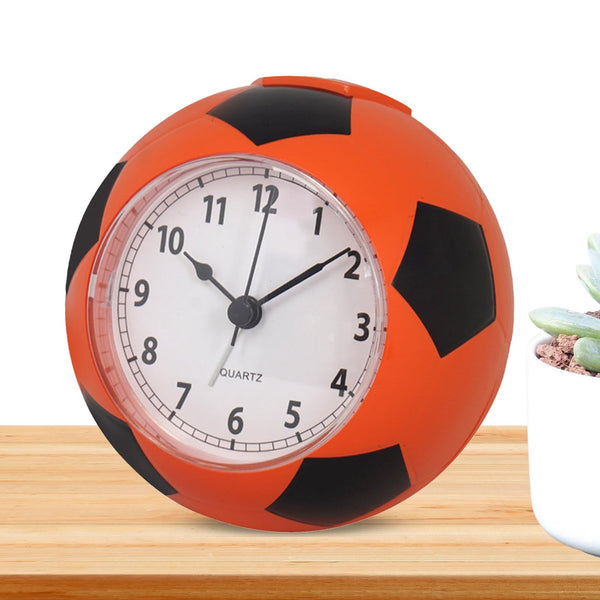 Football Alarm Clock - Silent Non-Ticking Desk Clock | Kids Bedside Clock | Cute football design, easy-to-read analog display, perfect for kids' bedrooms, great birthday gift for boys and girls - Orange Unique