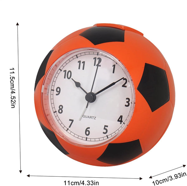 Football Alarm Clock - Silent Non-Ticking Desk Clock | Kids Bedside Clock | Cute football design, easy-to-read analog display, perfect for kids' bedrooms, great birthday gift for boys and girls - Orange Unique