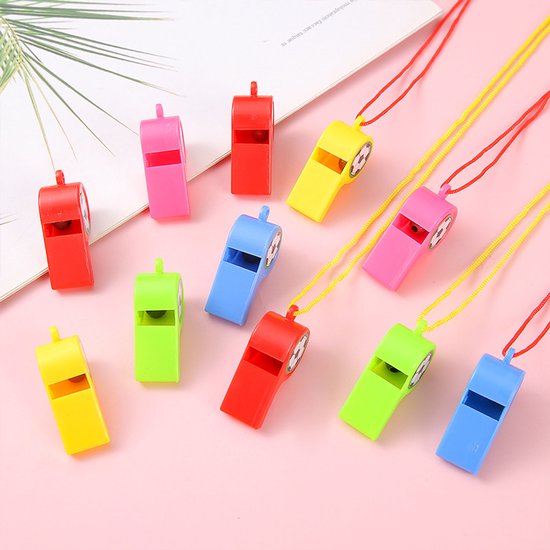 Soccer Whistles - Stadium Cheering Accessories - 24-Piece Set - Sports Whistles - Soccer | Football | Soccer Sticker Whistles (with String) Unique