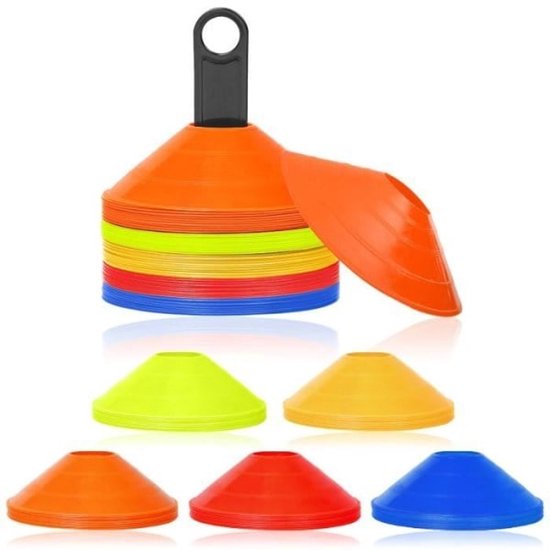 Training Cones - 30 (including stand and bag) Football Marking Cones - Marking Cones - Football Cones - Marking Shells - Training Caps Unique