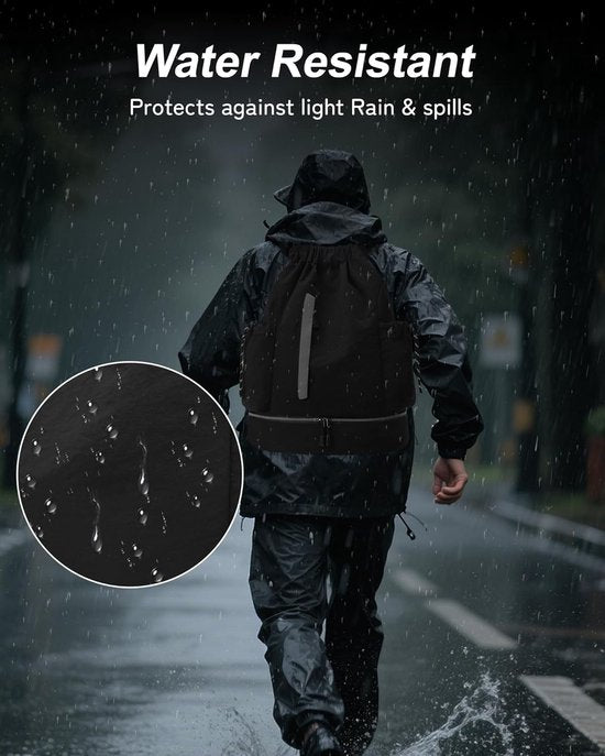 Drawstring Backpack - Waterproof Sports Bag - Lightweight Sports Backpack - With Shoe Compartment - Unisex - Suitable for Basketball, Football, Swimming and Travel - Purple Unique