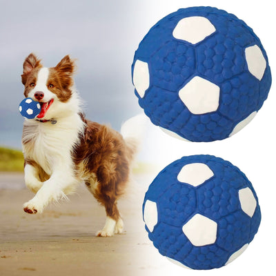 LGCASL Soccer Ball Chew Toy Dog Toy Squeak Rubber Fun Suitable for Large and Medium Sized Dogs Dog Toy Squeak Rubber Fun Suitable for Large and Medium Sized Dogs (Blue, L) L Blue