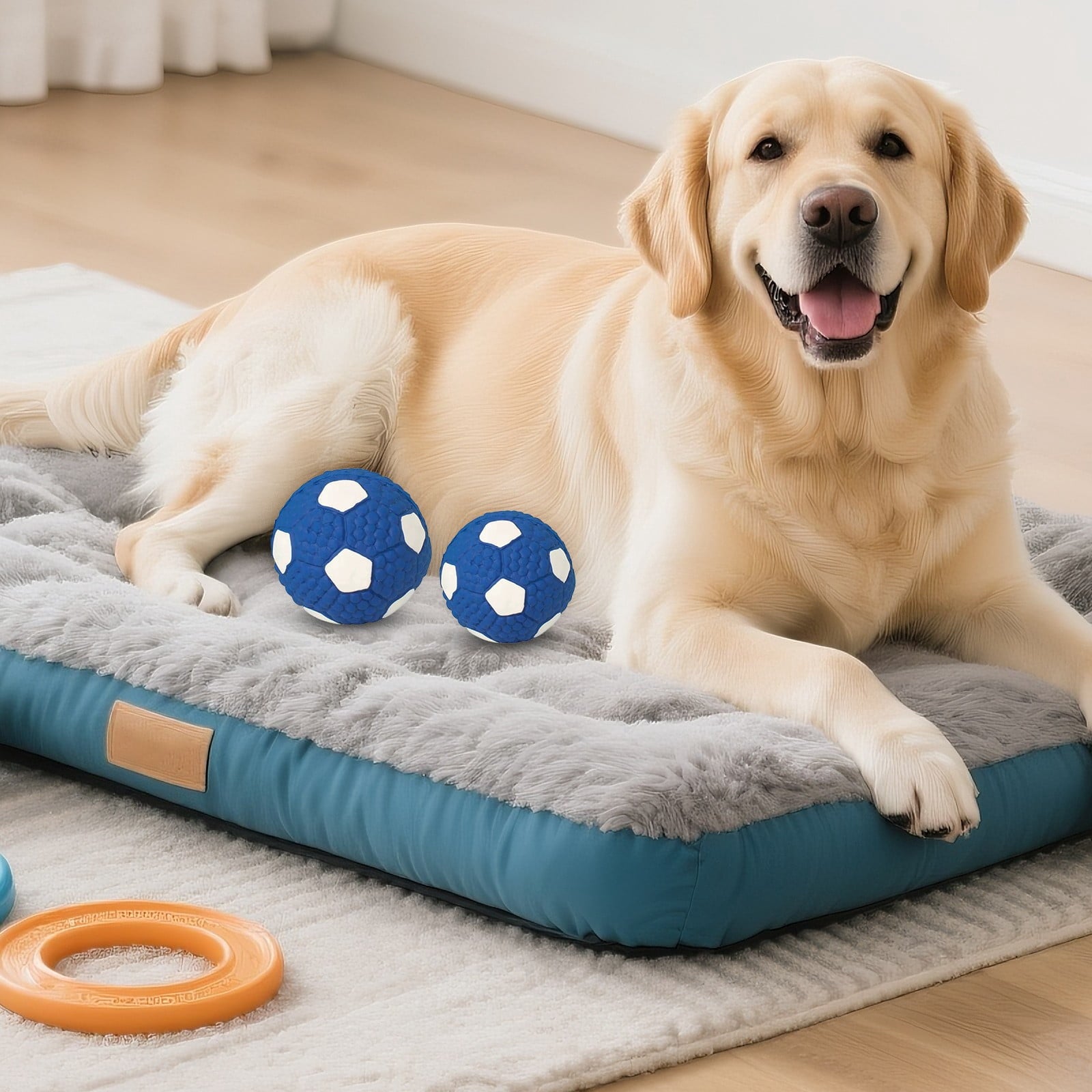 LGCASL Soccer Ball Chew Toy Dog Toy Squeak Rubber Fun Suitable for Large and Medium Sized Dogs Dog Toy Squeak Rubber Fun Suitable for Large and Medium Sized Dogs (Blue, L) L Blue Unique