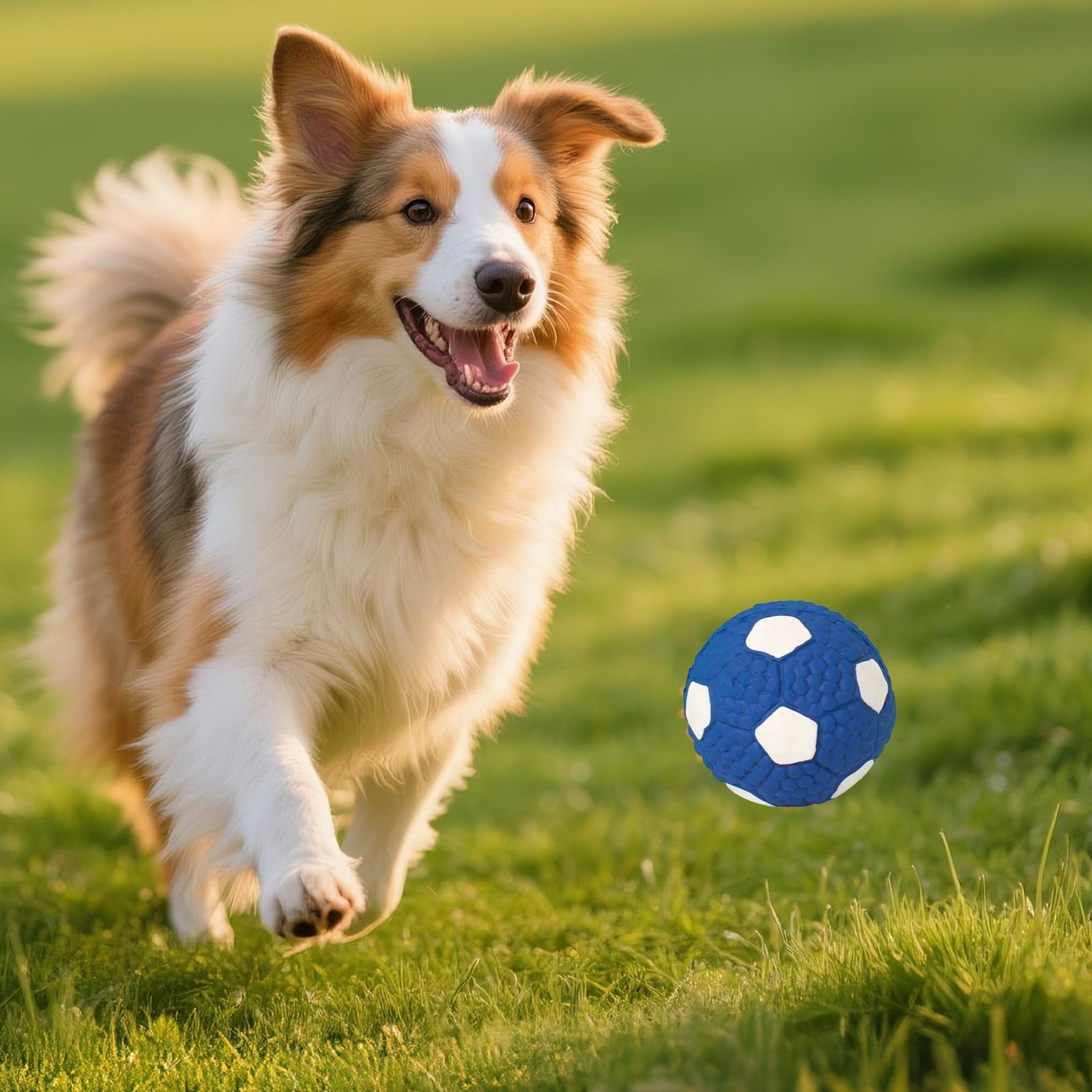 LGCASL Soccer Ball Chew Toy Dog Toy Squeak Rubber Fun Suitable for Large and Medium Sized Dogs Dog Toy Squeak Rubber Fun Suitable for Large and Medium Sized Dogs (Blue, L) L Blue Unique