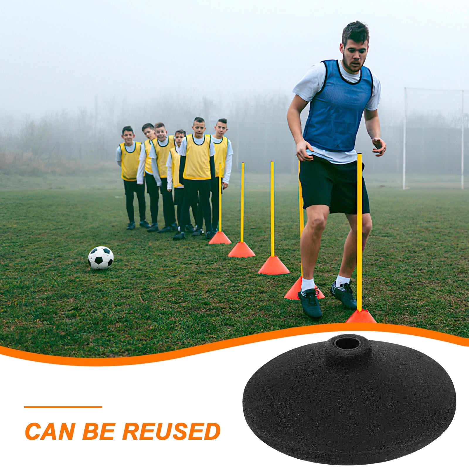 SWETRACE 1Set Soccer for Sports Practice Safety and Stability Black Color 8.5x8.5x2.2in Unique