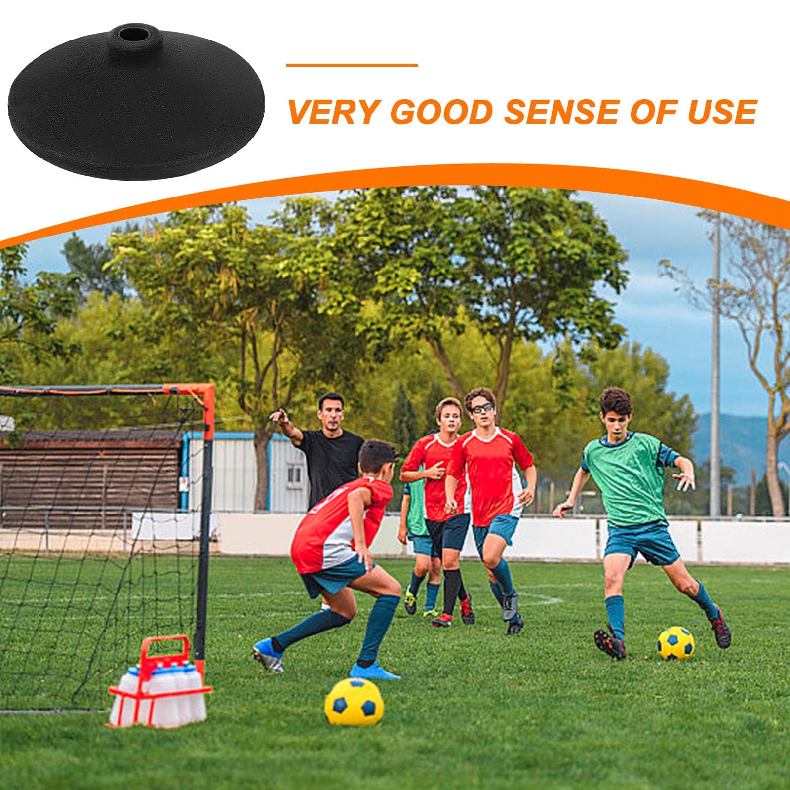 SWETRACE 1Set Soccer for Sports Practice Safety and Stability Black Color 8.5x8.5x2.2in Unique
