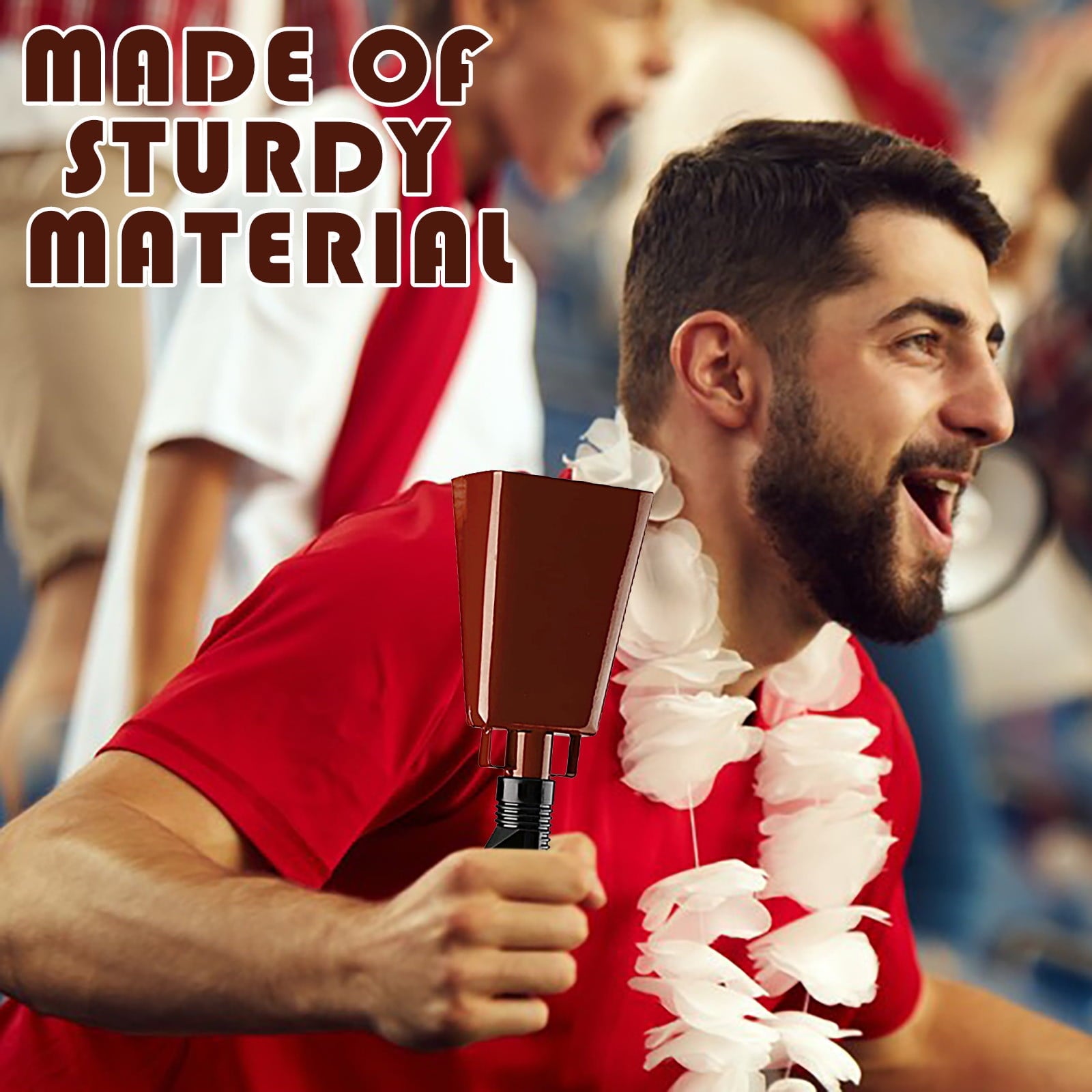 2025 120dB Loud Brass Cowbell with Non-Slip Handle and Adjustable Strap,Perfect for Sporting Events like Baseball and Football Games,Also Ideal for Graduations,Parades,and Cheerleading Activities Coffee Unique