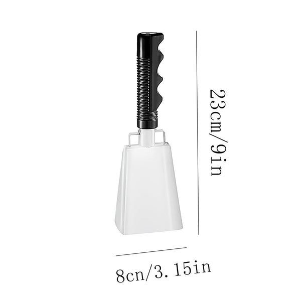 2025 120dB Loud Brass Cowbell with Non-Slip Handle and Adjustable Strap,Perfect for Sporting Events like Baseball and Football Games,Also Ideal for Graduations,Parades,and Cheerleading Activities White Unique