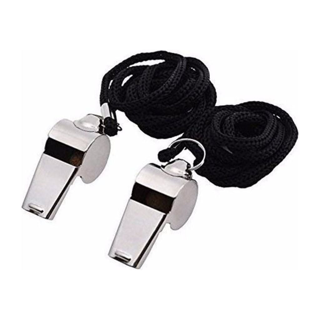 Stainless Steel Metal Referee Whistle with Lanyard,Crisp Sound for Sports and escuela,Durable and Portable for Coaches and Referees,Includes 2 Whistles for Soccer and Basketball Unique