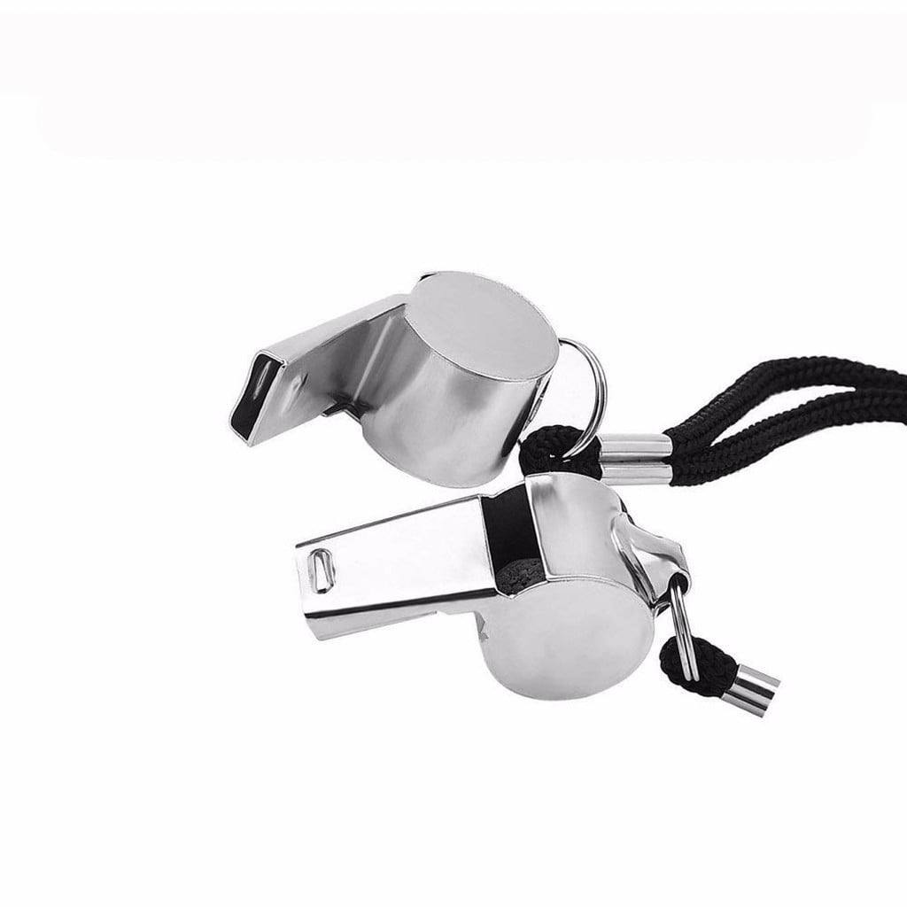 Stainless Steel Metal Referee Whistle with Lanyard,Crisp Sound for Sports and escuela,Durable and Portable for Coaches and Referees,Includes 2 Whistles for Soccer and Basketball Unique