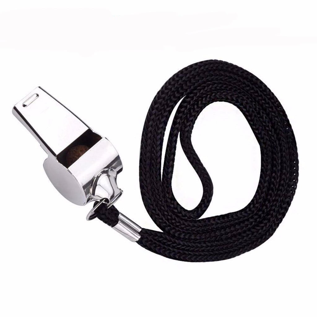Stainless Steel Metal Referee Whistle with Lanyard,Crisp Sound for Sports and escuela,Durable and Portable for Coaches and Referees,Includes 2 Whistles for Soccer and Basketball Unique