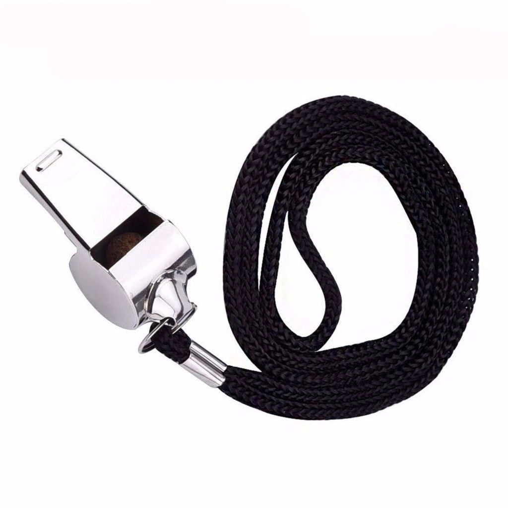 Stainless Steel Metal Referee Whistle with Lanyard,Crisp Sound for Sports and escuela,Durable and Portable for Coaches and Referees,Includes 2 Whistles for Soccer and Basketball Unique