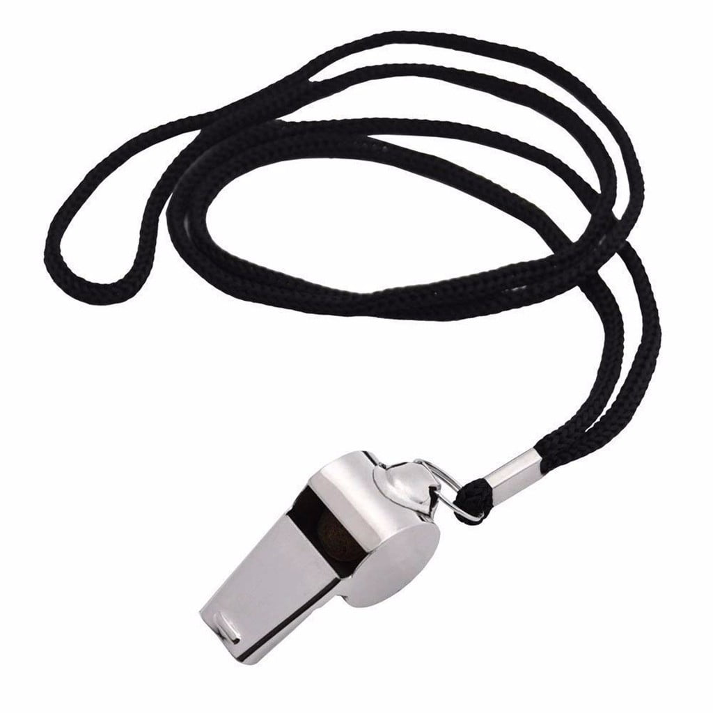 Stainless Steel Metal Referee Whistle with Lanyard,Crisp Sound for Sports and escuela,Durable and Portable for Coaches and Referees,Includes 2 Whistles for Soccer and Basketball Unique