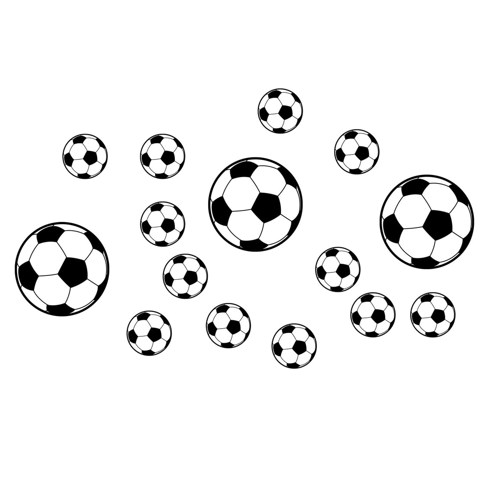 Soccer Stickers for Wall, Football Fan Room Decor, Sports Themed Stickers for Doors, Windows, Bedroom, Kids & Teens, Waterproof Vinyl Stickers with Balls & Bottles Design Unique