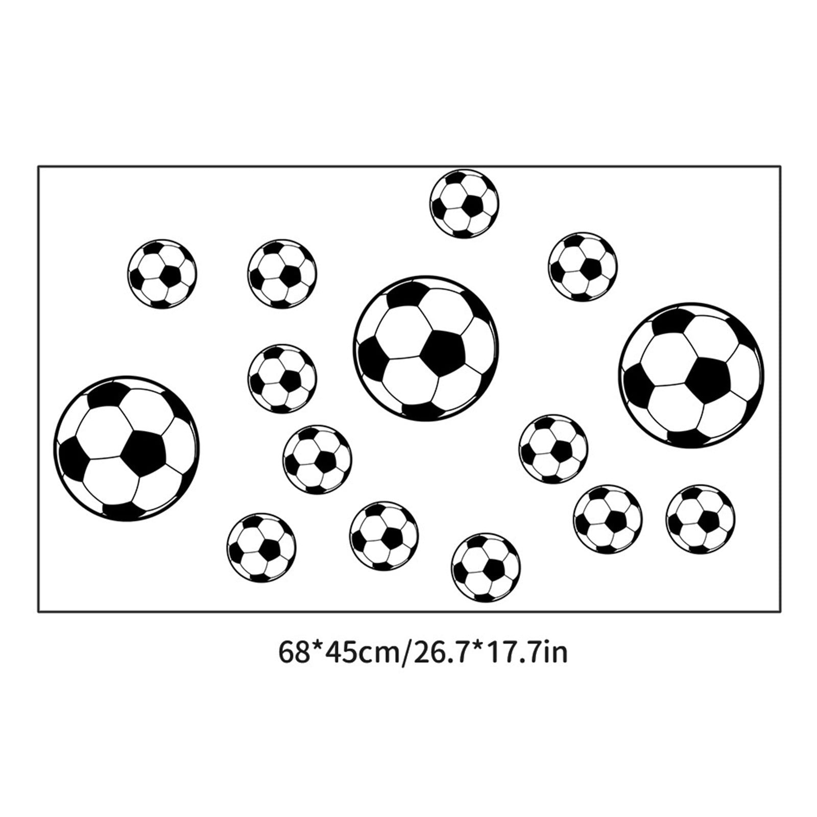 Soccer Stickers for Wall, Football Fan Room Decor, Sports Themed Stickers for Doors, Windows, Bedroom, Kids & Teens, Waterproof Vinyl Stickers with Balls & Bottles Design Unique