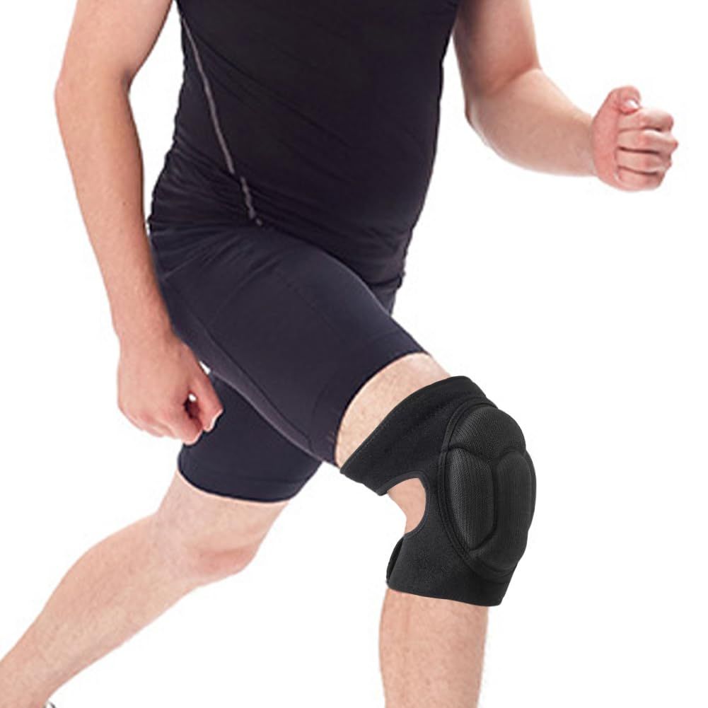 a pair of Adult knee pads for Cleaning Construction Work Volleyball, Football Dance, Adjustable Straps Non-Slip Straps (M black)