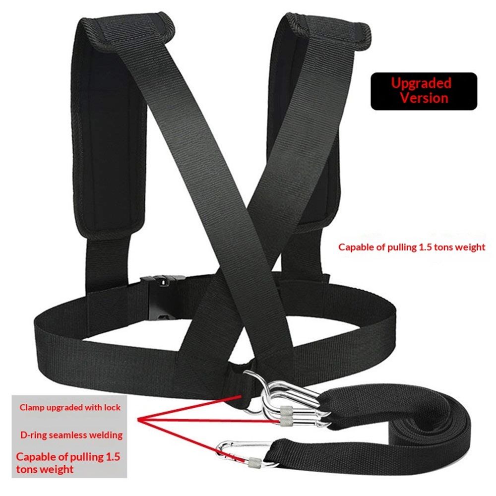 Sled Harness Tire Pulling Harness Pull Strap with Reinforced Lock, Can Pull up to 1.5T for Fitness Weight Sled Training Speed Chute Harness Trainer Football Workout Equipment Unique
