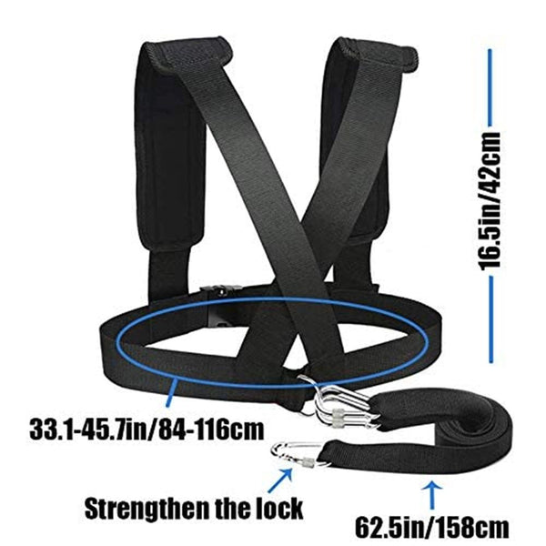 Sled Harness Tire Pulling Harness Pull Strap with Reinforced Lock, Can Pull up to 1.5T for Fitness Weight Sled Training Speed Chute Harness Trainer Football Workout Equipment Unique