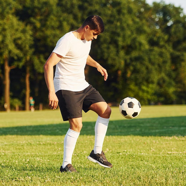 4 Pairs Leg Sleeves for Soccer, Shin Guard Sleeves Accompany Grip Socks, Youth Adults （Red+white） Unique