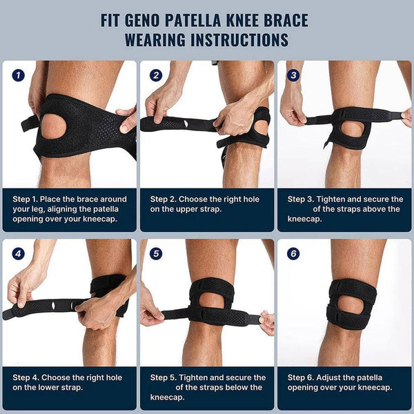 Knee Brace,With Padding,2 PCS Knee Brace for Women Men ,Pain Relief Adjustable Patellar Tendon Support Sleeves Brace Knee Joint Strap for Hiking,Tennis,Running,Football,Injury Recover(Black,S/M) Unique