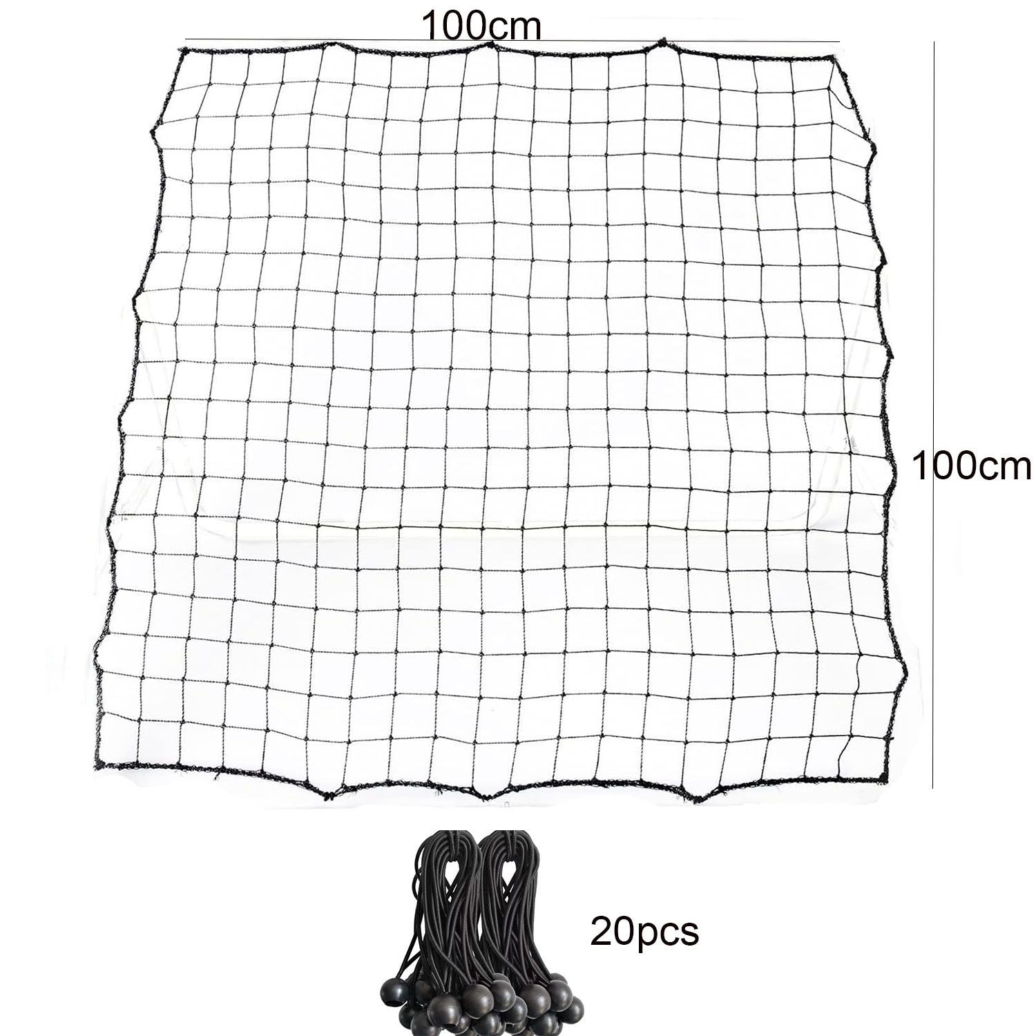 100*100cm Replacement Soccer Rebounder Net Soccer Rebounder Net Soccer Rebounder Net Bounce Back Kickback Football Practice Training Aid （1 net+20 elastic ropes）