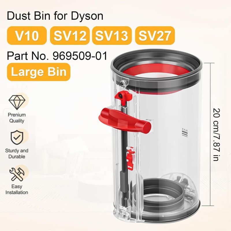 Dustbin and Collector Tank Vacuum Cleaner Accessories Compatible with Dyson V10 SV12 Dustbin Spare Parts Accessory SV13 SV27 Container Tank Spare for Awezingly