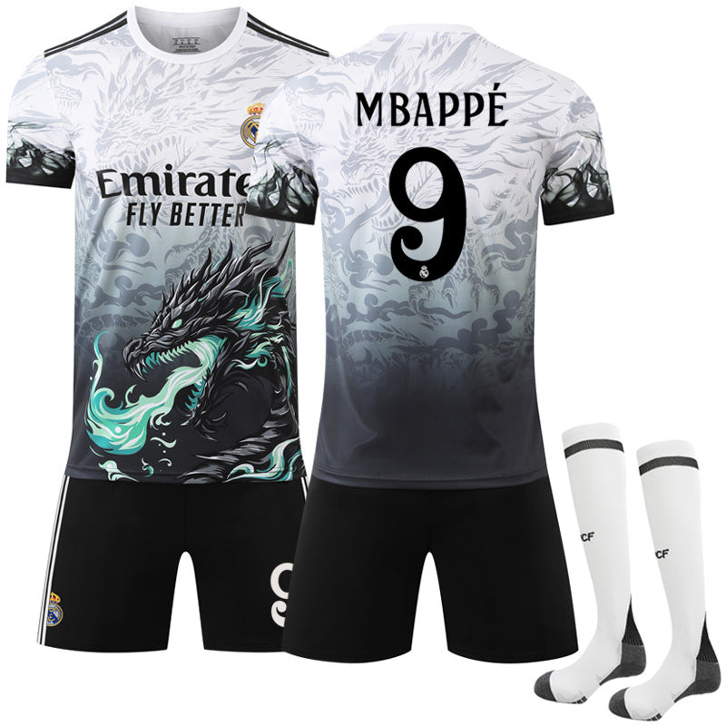 Real Madrid 2024-2025 Adult Match Kit with Socks No.9 Mbappé No.9 Mbappe S Unique