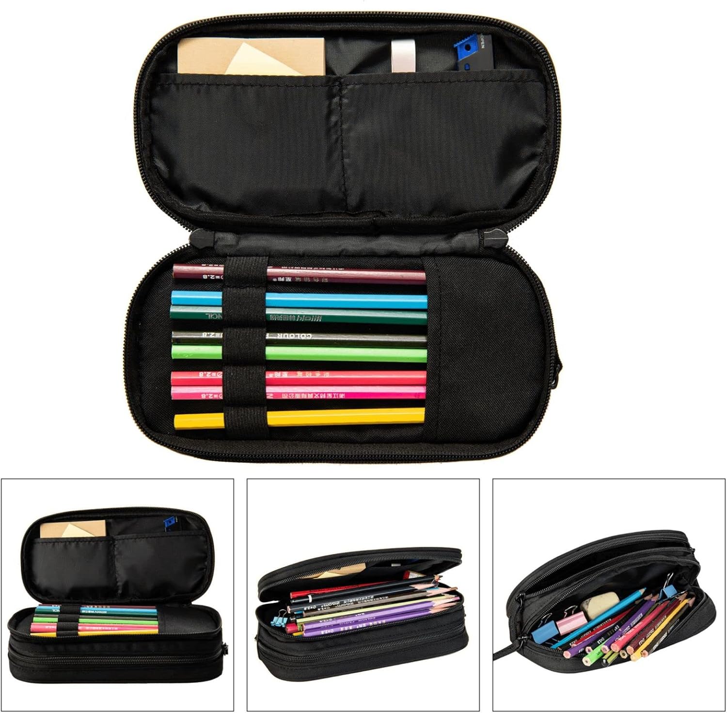 Blue sports pencil case with soccer motif, spacious and durable pencil case with zippers, soccer pencil case Soccer Blue Soccer Blue Unique