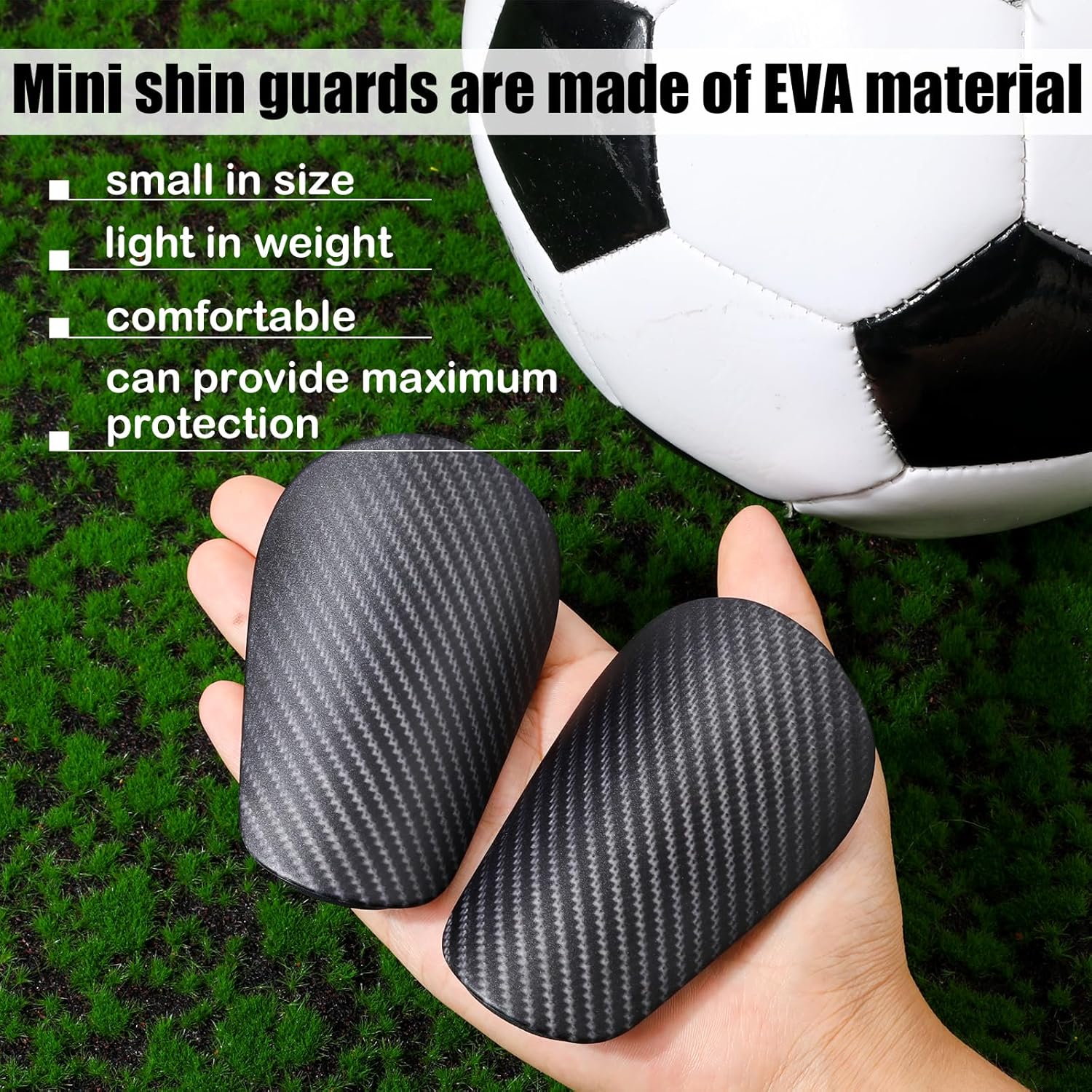 Mini Football Shin Guards, Dark Grey Extra Mini Football Shin Guards Youth & Adult Shin Guards (Mini, 9.5x 4cm) Unique