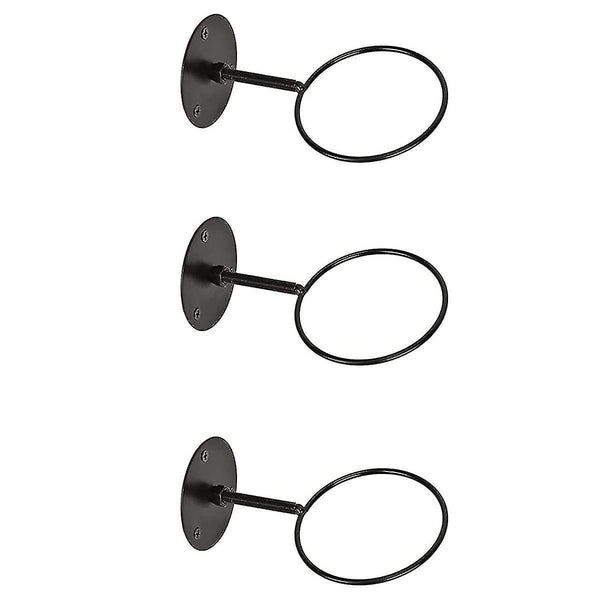 3pcs Wall Mounted Ball Rack Iron Basketball Storage Display Holder Football Rugby Hanging Rack Space Saving - Perfect Black 3pc Unique