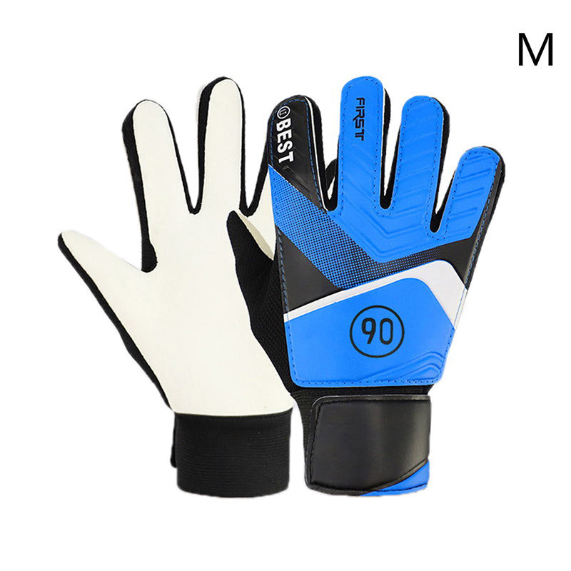 pair of children's football goalkeeper gloves, anti-collision, blue M Blue Blue M Unique