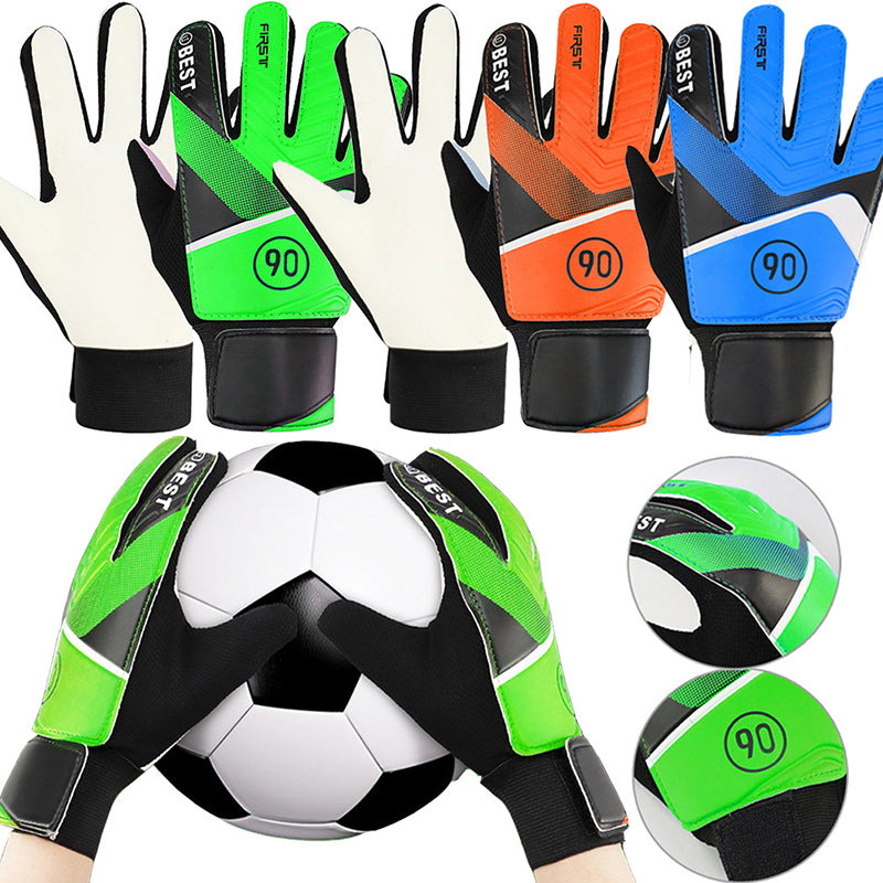 pair of children's football goalkeeper gloves, anti-collision, blue M Blue Blue M Unique